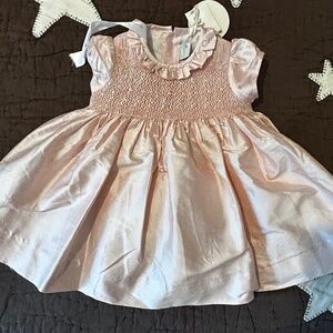 Pepa London - Girls Silk Hand Smocked Celebration Dress in Pink